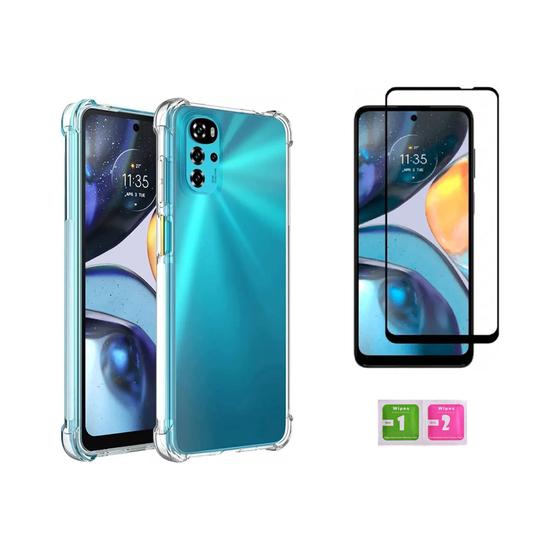 Imagem de Capa Case Capinha Anti Impacto Transparente Moto G22 + Película 3d
