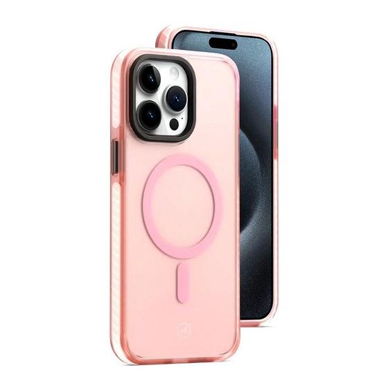 Imagem de Capa case capinha MagSafe Pro Compatível com iPhone 15 Pro - Rosa - Gshield