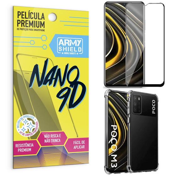 Imagem de Capa Case Capinha Poco M3 + Película Premium Nano 9D - ArmyShield