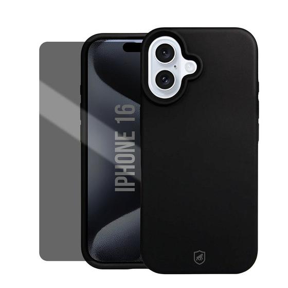 Imagem de Capa case capinha Silicone e Película Privacidade para iPhone 16