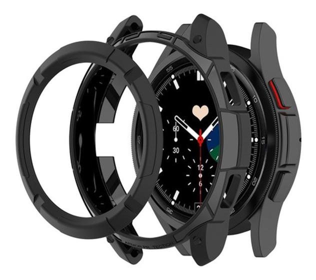 Imagem de Capa Case Com Coroa Para Galaxy Watch 4 Classic 42mm/ Watch4 Classic 42mm - Preto