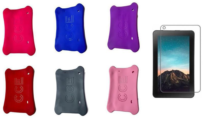 Imagem de Capa case de Silicone Anti Queda emborrachada para tablet M9s go / CCE9 + Película de Vidro 9 Pol.