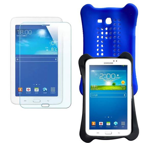 Imagem de Capa Case de Silicone para Tablet Samsung Tab3 7 T110 T113 T116 + Película de Vidro