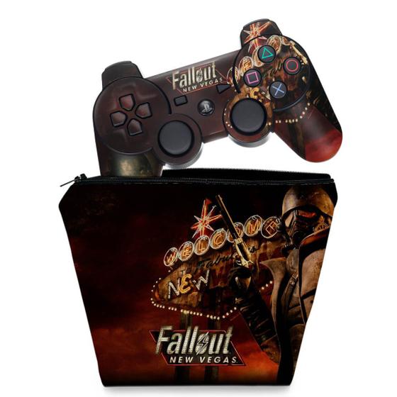 Imagem de Capa Case e Skin Adesivo Compatível PS3 Controle - Fallout New