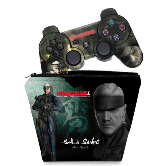 Imagem de Capa Case e Skin Adesivo Compatível PS3 Controle - Metal Gear Solid b