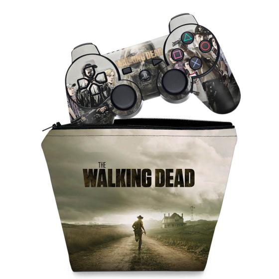 Imagem de Capa Case e Skin Adesivo Compatível PS3 Controle - The Walking Dead 1