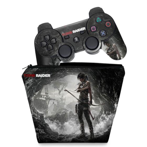 Imagem de Capa Case e Skin Adesivo Compatível PS3 Controle - Tomb Raider 3