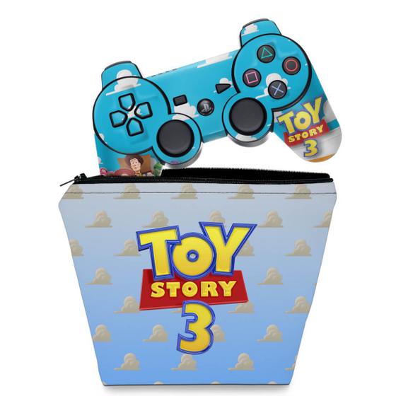 Imagem de Capa Case e Skin Adesivo Compatível PS3 Controle - Toy Story