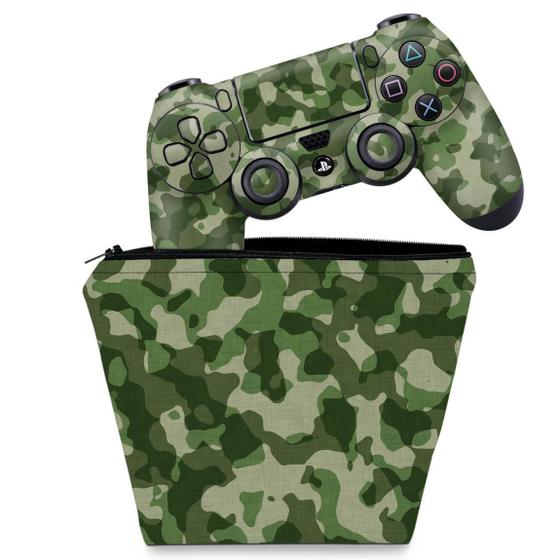 Imagem de Capa Case e Skin Compatível PS4 Controle - Camuflagem Exercito