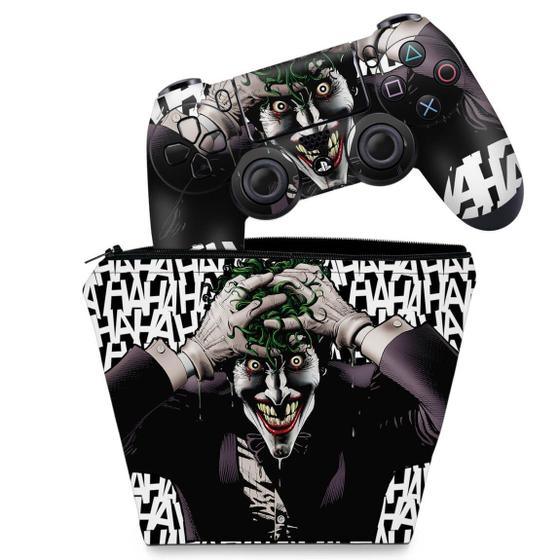 Imagem de Capa Case e Skin Compatível PS4 Controle - Joker Coringa Batman
