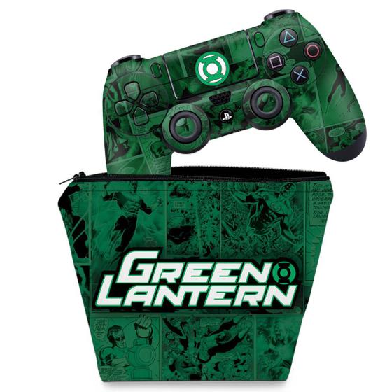 Imagem de Capa Case e Skin Compatível PS4 Controle - Lanterna Verde Comics