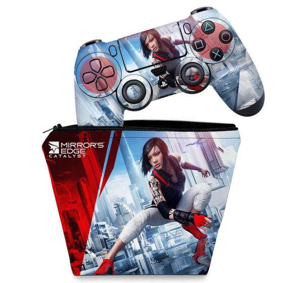 Imagem de Capa Case e Skin Compatível PS4 Controle - Mirror's Edge Catalyst