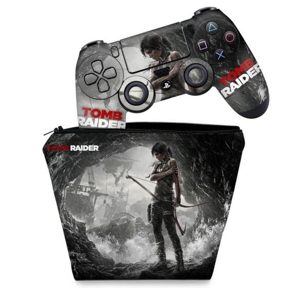 Imagem de Capa Case e Skin Compatível PS4 Controle - Tomb Raider