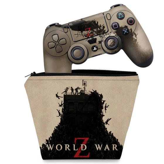 Imagem de Capa Case e Skin Compatível PS4 Controle - World War Z