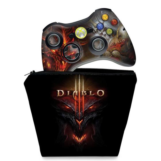 Imagem de Capa Case e Skin Compatível Xbox 360 Controle - Diablo 3