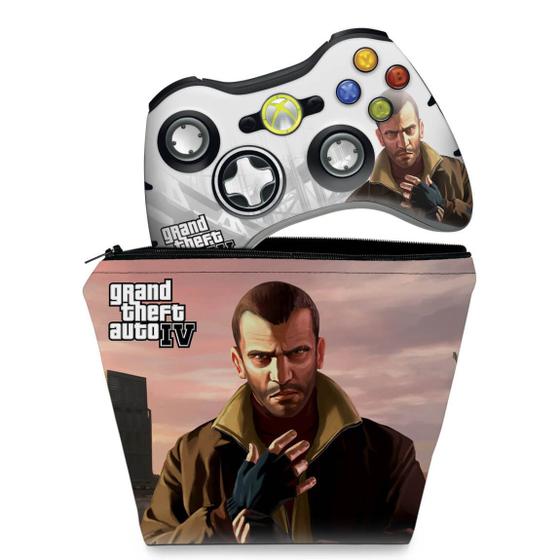 Imagem de Capa Case e Skin Compatível Xbox 360 Controle - Gta Iv