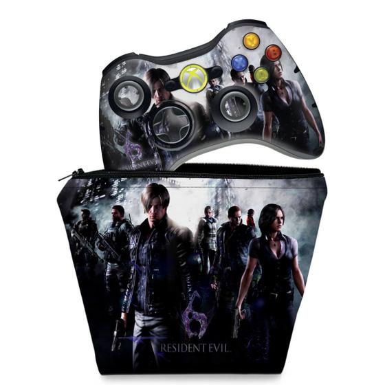 Imagem de Capa Case e Skin Compatível Xbox 360 Controle - Resident Evil 6