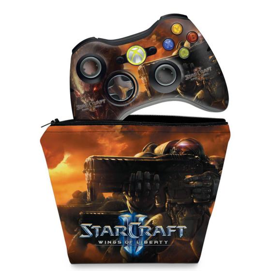 Imagem de Capa Case e Skin Compatível Xbox 360 Controle - Starcraft 2