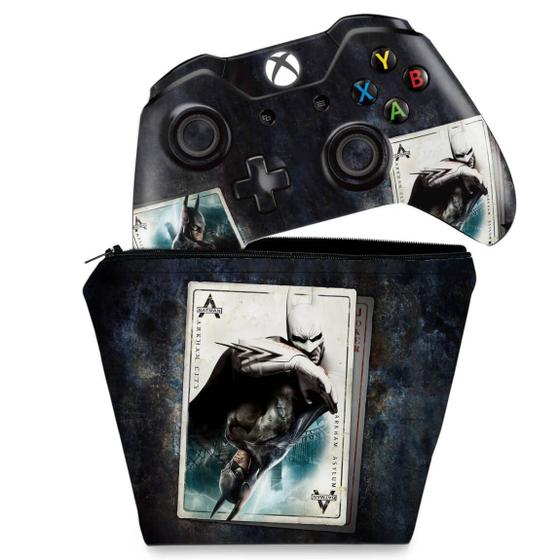 Imagem de Capa Case e Skin Compatível Xbox One Fat Controle - Batman Return To Arkham