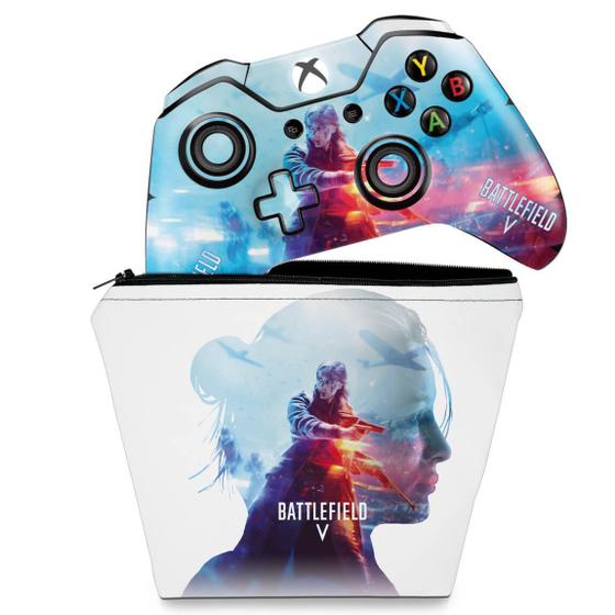 Imagem de Capa Case e Skin Compatível Xbox One Fat Controle - Battlefield V