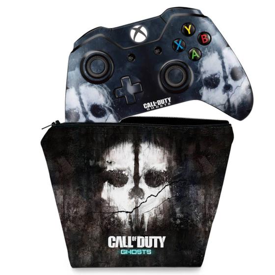 Imagem de Capa Case e Skin Compatível Xbox One Fat Controle - Call Of Duty Ghosts