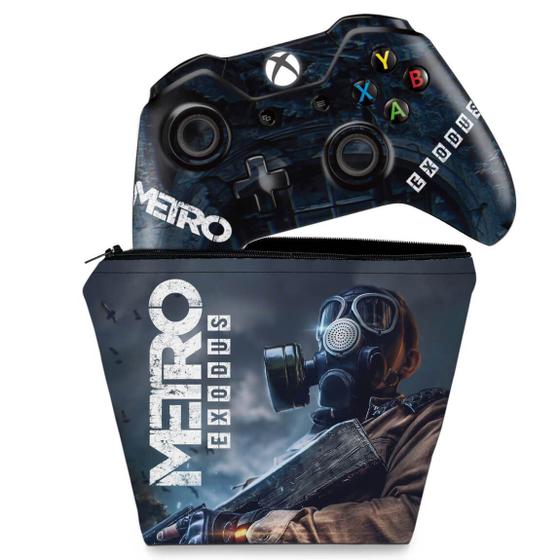 Imagem de Capa Case e Skin Compatível Xbox One Fat Controle - Metro Exodus