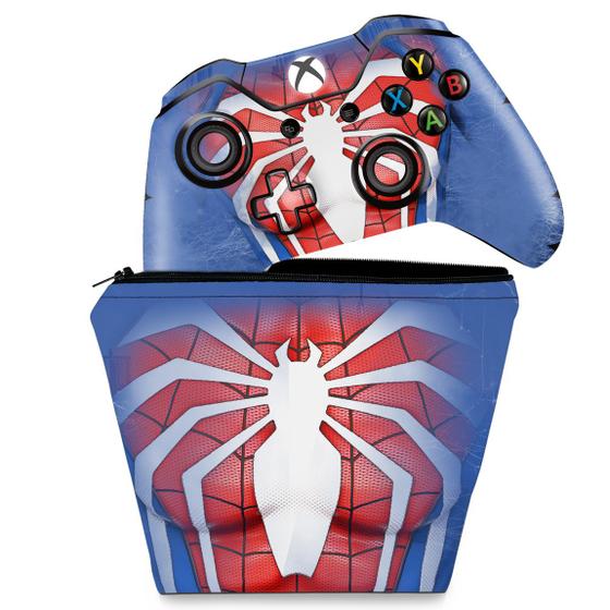 Imagem de Capa Case e Skin Compatível Xbox One Fat Controle - Spider-Man Homem Aranha 2