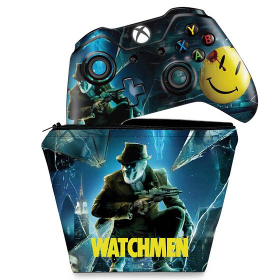 Imagem de Capa Case e Skin Compatível Xbox One Fat Controle - Watchmen