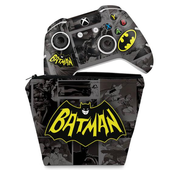 Imagem de Capa Case e Skin Compatível Xbox One Slim X Controle - Batman Comics