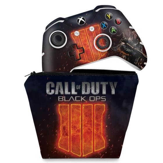 Imagem de Capa Case e Skin Compatível Xbox One Slim X Controle - Call Of Duty Black Ops 4
