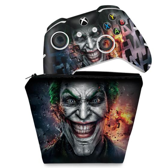 Imagem de Capa Case e Skin Compatível Xbox One Slim X Controle - Coringa - Joker A