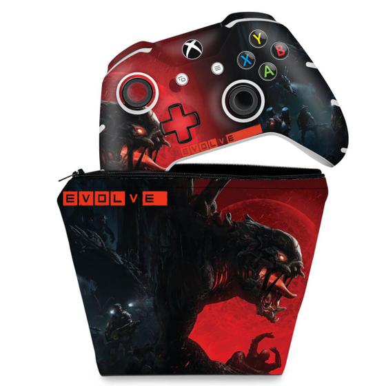 Imagem de Capa Case e Skin Compatível Xbox One Slim X Controle - Evolve