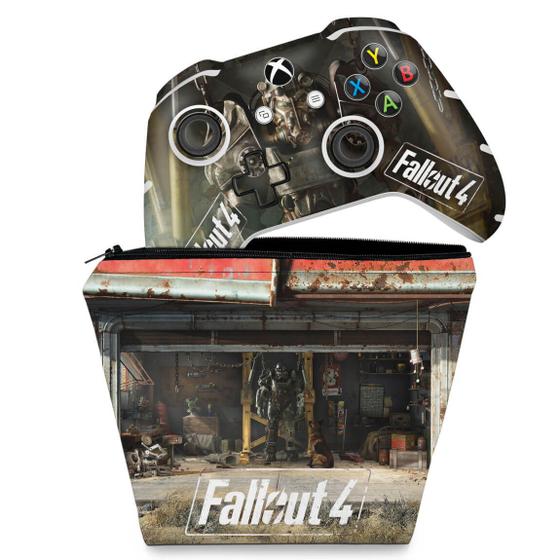 Imagem de Capa Case e Skin Compatível Xbox One Slim X Controle - Fallout 4