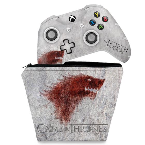 Imagem de Capa Case e Skin Compatível Xbox One Slim X Controle - Game Of Thrones A