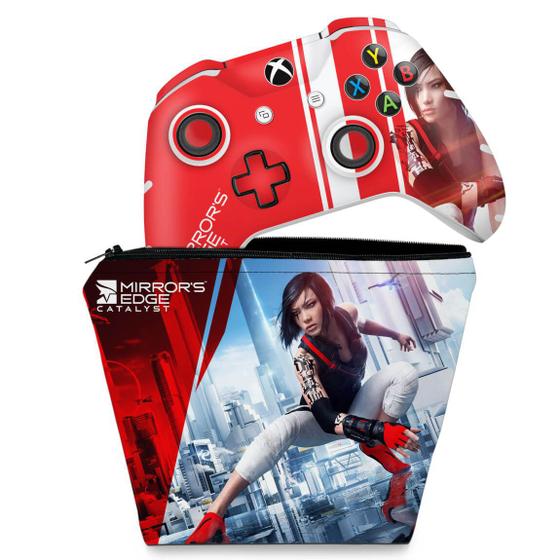 Imagem de Capa Case e Skin Compatível Xbox One Slim X Controle - Mirror'S Edge Catalyst