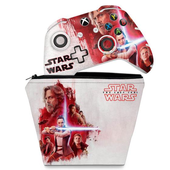 Imagem de Capa Case e Skin Compatível Xbox One Slim X Controle - Star Wars The Last Jedi