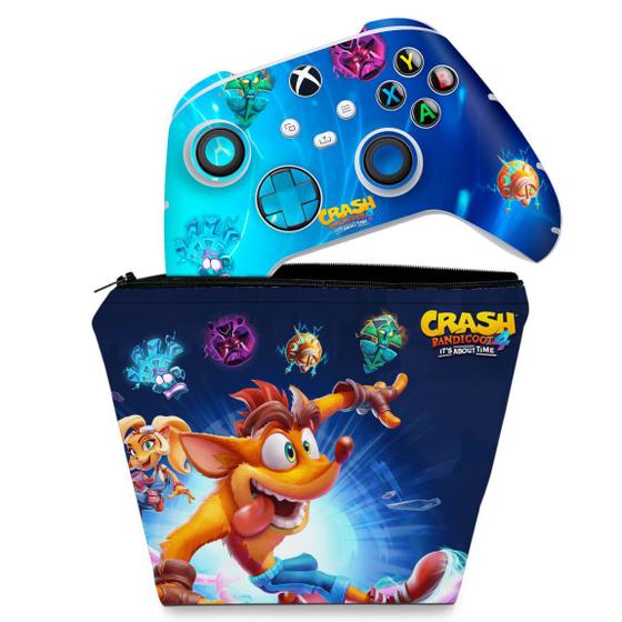 Imagem de Capa Case e Skin Compatível Xbox Series S X Controle - Crash Bandicoot 4