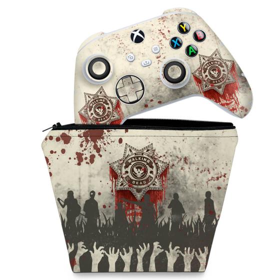 Imagem de Capa Case e Skin Compatível Xbox Series S X Controle - The Walking dead