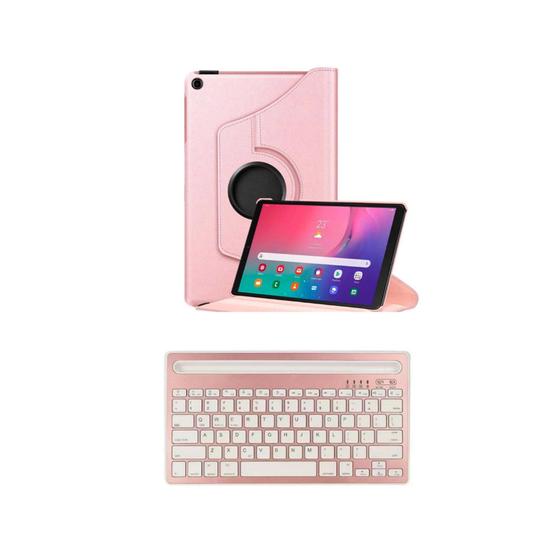 Imagem de Capa Case Giratória 360 + Teclado Bluetooth com Suporte Para Tablet Amazon HD10 2021