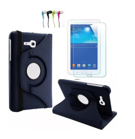 Imagem de Capa Case Giratória Inclinável para tablet Samsung T110 T113 T116 7 Polegadas + Película + Fone