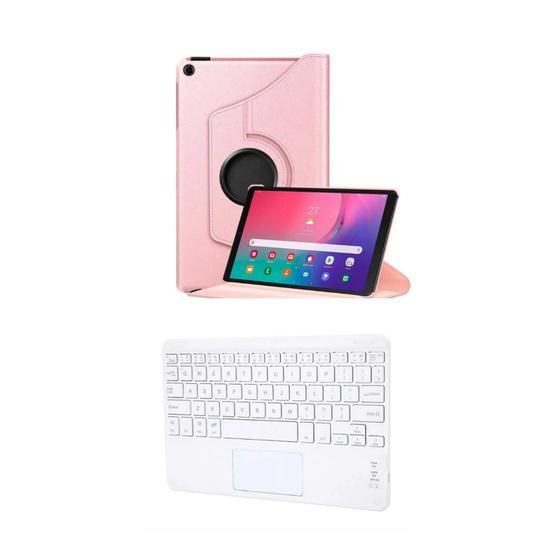 Imagem de Capa Case Giratória  + Teclado Bluetooth com Touchpad Para Tablet Amazon HD10 2021