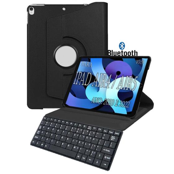 Imagem de Capa Case giratoria teclado Para iPad AIR 4ª AIR 5ª Geração 2020 / 2022 menor preço