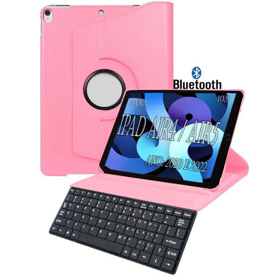 Imagem de Capa Case giratoria teclado Para iPad AIR 4ª AIR 5ª Geração 2020 / 2022 menor preço