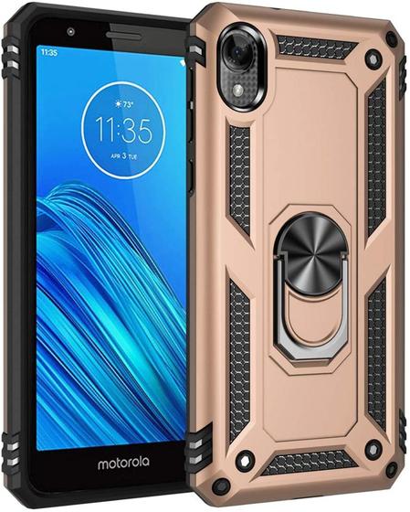 Imagem de Capa Case Motorola Moto E6 (Tela 5.5) Dupla Camada Com Stand e Anel