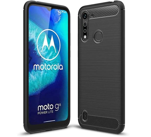 Imagem de Capa Case Motorola Moto G8 Power Lite (XT2055) (Tela 6.5) Carbon Fiber Anti Impacto