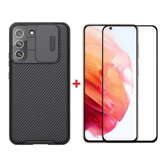 Capa Case Nillkin CamShield Pro Preto Galaxy S22 6.1 Pol. + Película de Vidro 3D Menor preço em Capa Case Nillkin CamShield Pro Preto Galaxy S22 6.1 Pol. + Película de Vidro 3D