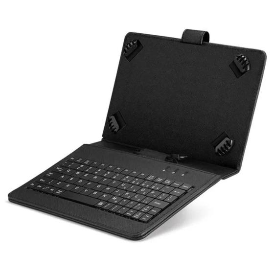 Imagem de Capa Case para Tablet 7 Polegadas 8 polegadas Usb Tipo C Preto Qwerty Compatível com Smartphone Tablet A7 Lite Tab A8 M7 Multilaser Samsung Galaxy