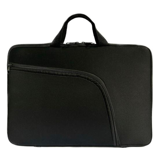 Imagem de Capa Case Pasta para Notebook com Bolso Resistente Prática Protetora Durável Transporte Slim - Preto 11  polegadas