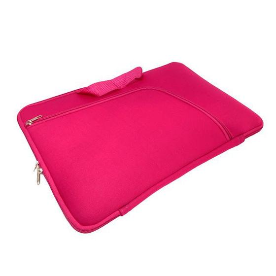 Imagem de Capa Case Pasta para Notebook com Bolso Resistente Prática Protetora Durável Transporte Slim - Rosa 13  polegadas