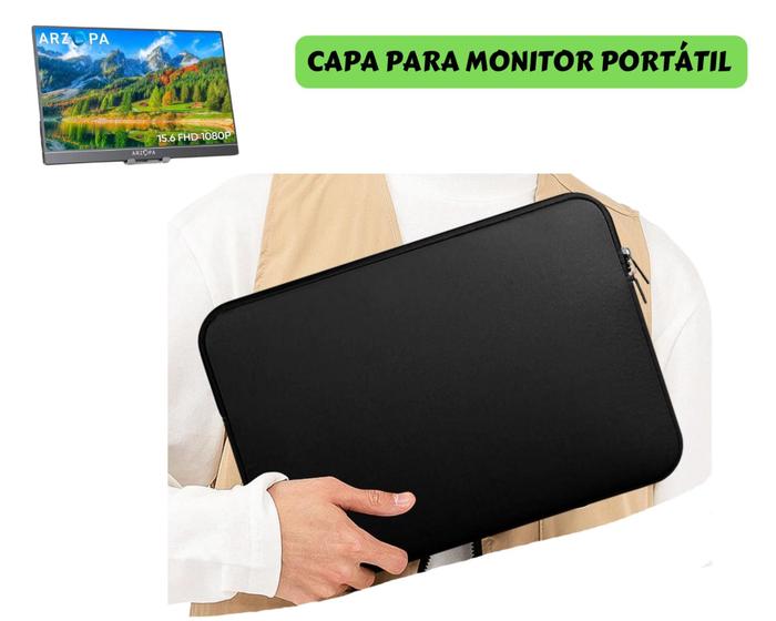 Imagem de Capa Case Pasta Protetora Monitor Portátil - 15.6 Polegadas Pronta Entrega